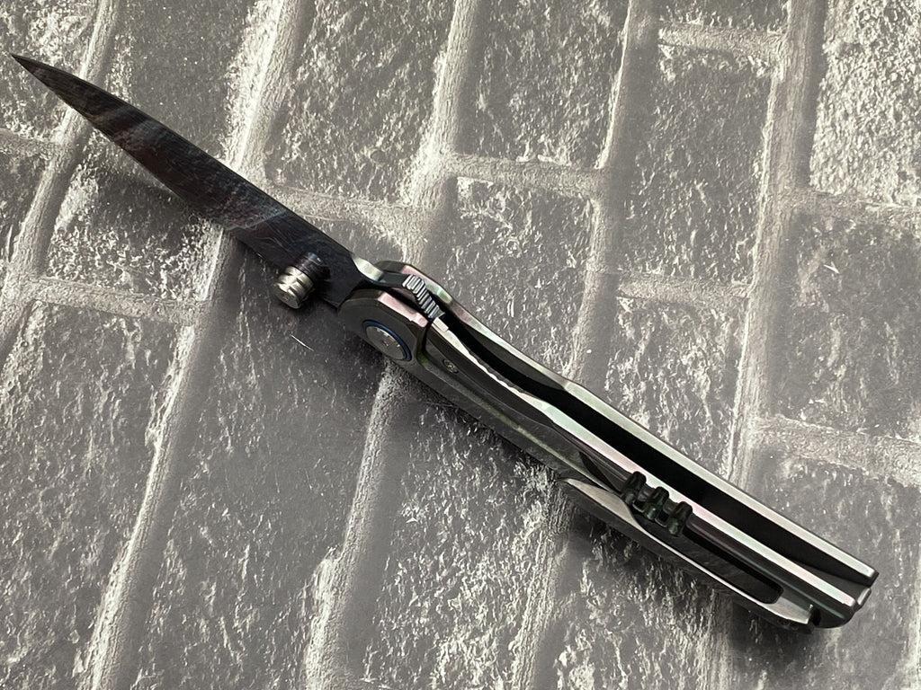 Sixleaf SL-111-FD-Zirconium Folding Knife Forging Damascus Blade Zirconium Handle Pocket Knife