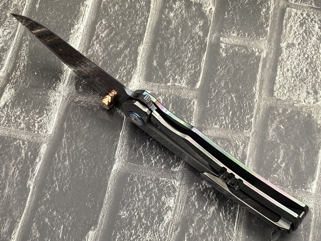 Sixleaf SL-115-FD-Zirconium-02 Folding Knife Forging Damascus Blade Zirconium Handle Pocket Knife