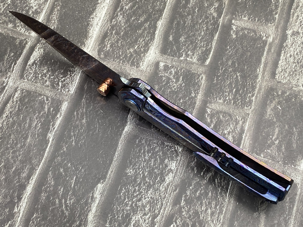 Sixleaf SL-115-01-ZirMa Folding Knife Feather pattern Damascus Blade Zirconium Damascus Handle Pocket Knife