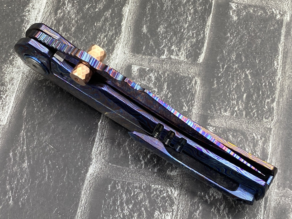 Sixleaf SL-115-01-ZirMa Folding Knife Feather pattern Damascus Blade Zirconium Damascus Handle Pocket Knife