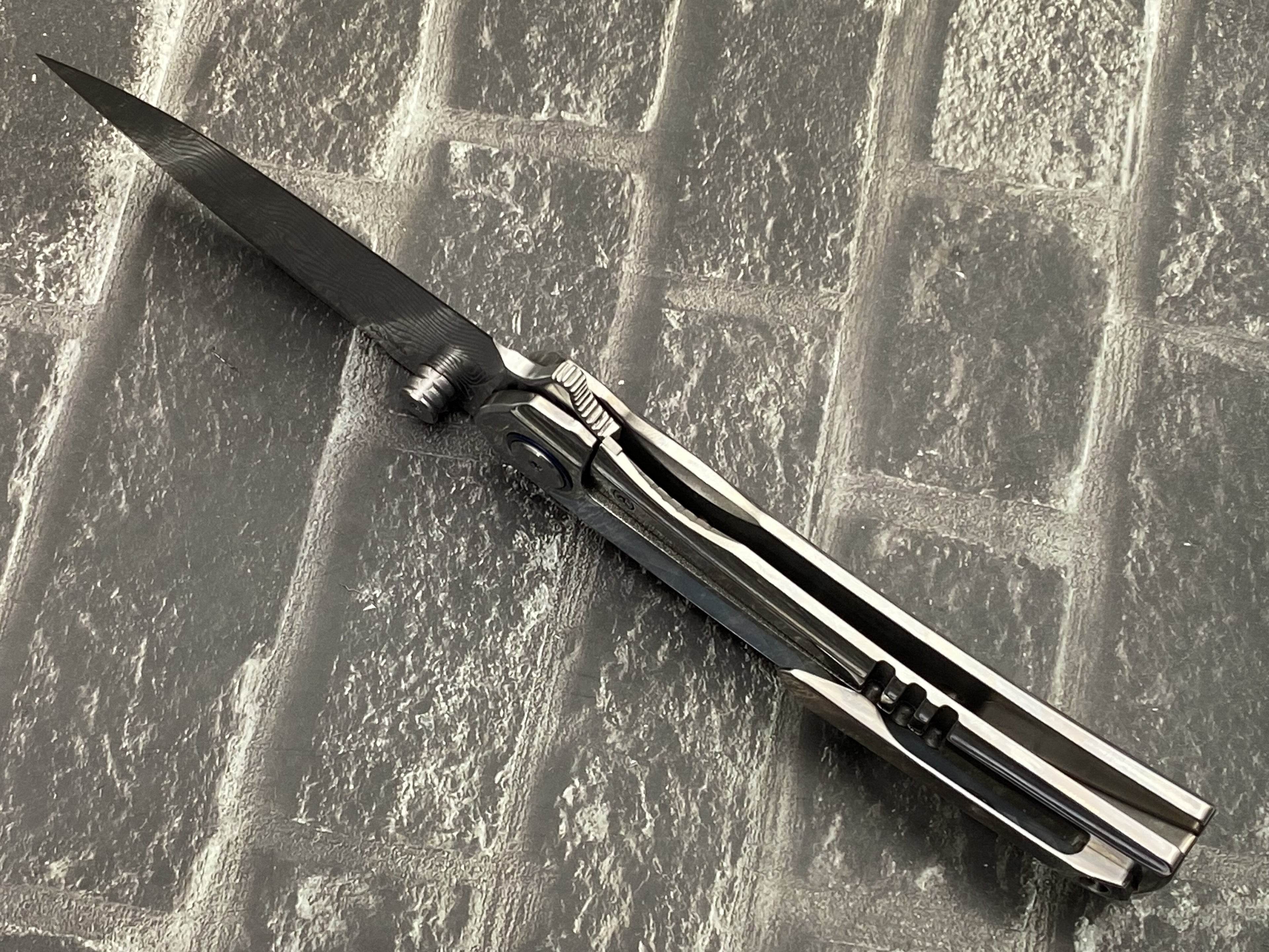SixLeaf SL-104-shell Folding Knife Damascus Blade Titanium+mother of pearl Handle Pocket Knife