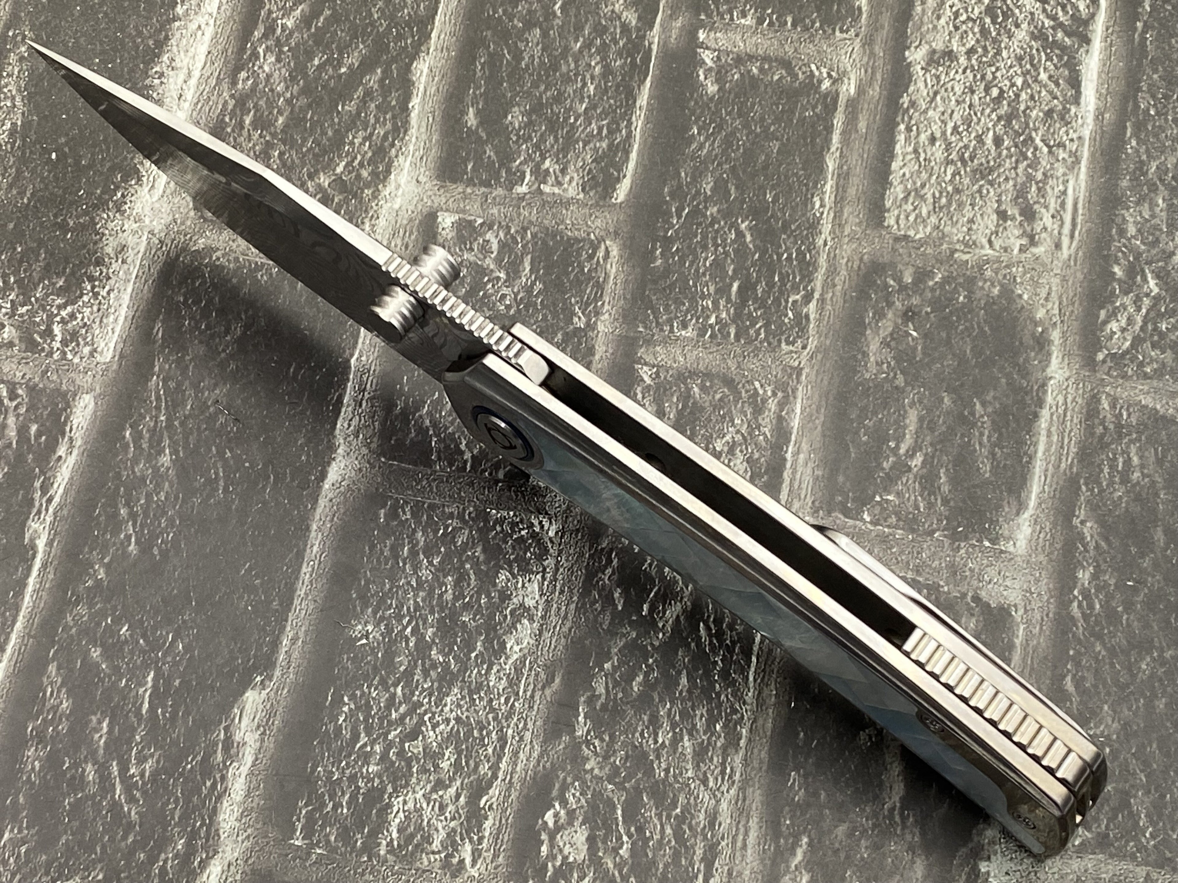 SixLeaf SL-104-shell Folding Knife Damascus Blade Titanium+mother of pearl Handle Pocket Knife